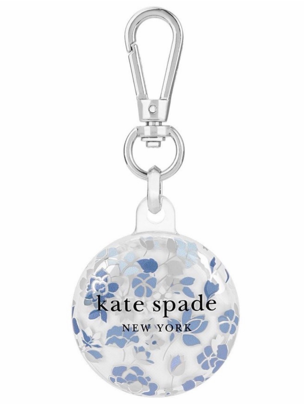 kate spade blue and white floral key & card holder charm